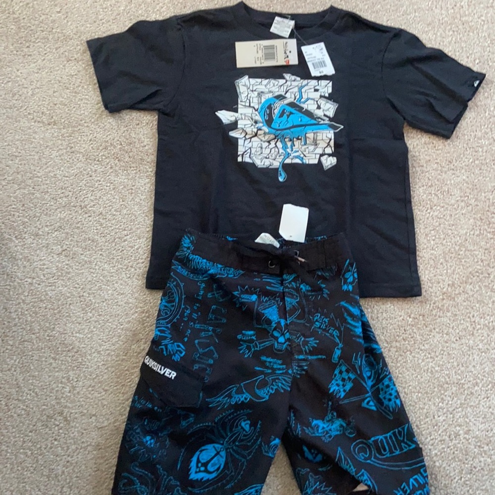 NWT quiksilver 2 piece boys set